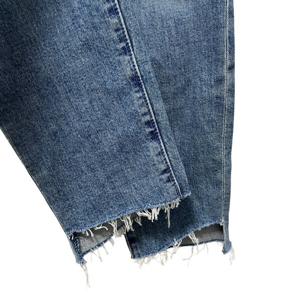 MOTHER Stunner Ankle Step Fray Distressed Skinny Jeans Size 29 Light Wash NWT - Picture 6 of 11
